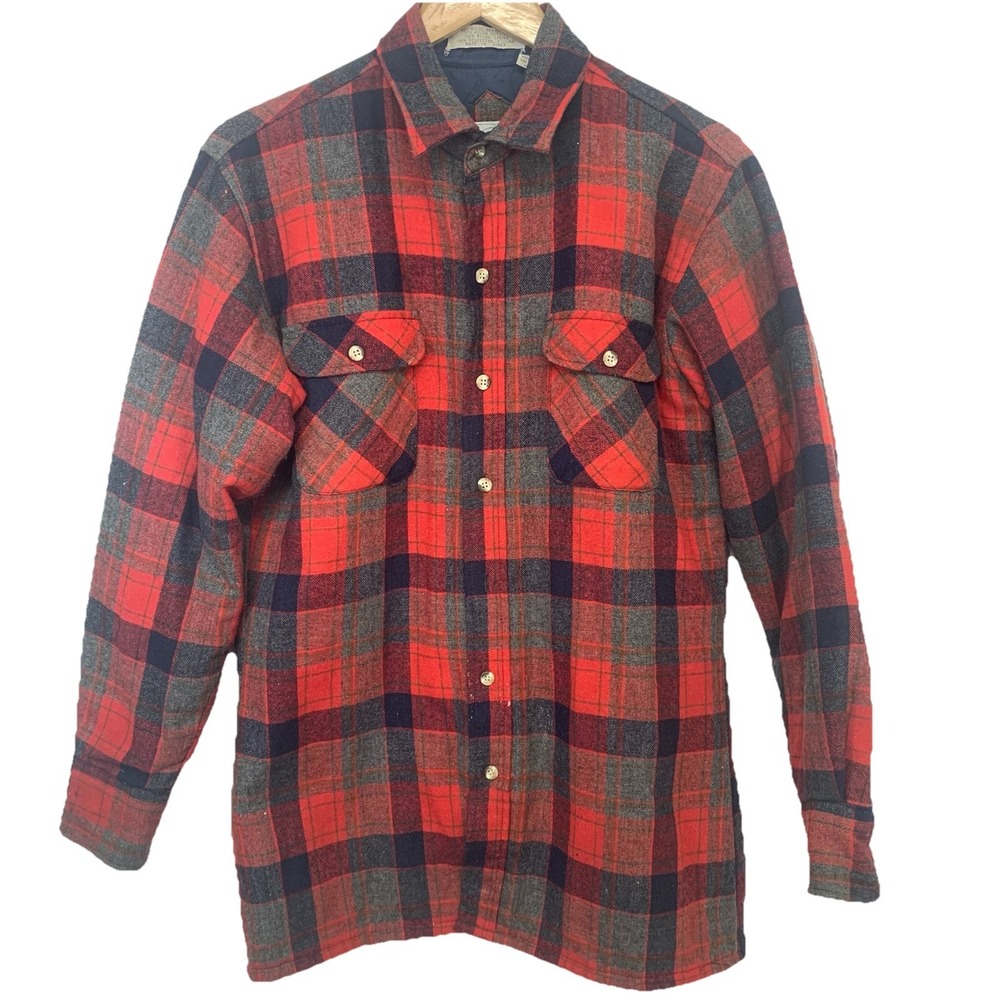 Northwest Territory Wool Blend Plaid Button Shirt Jacket  Men Medium READ